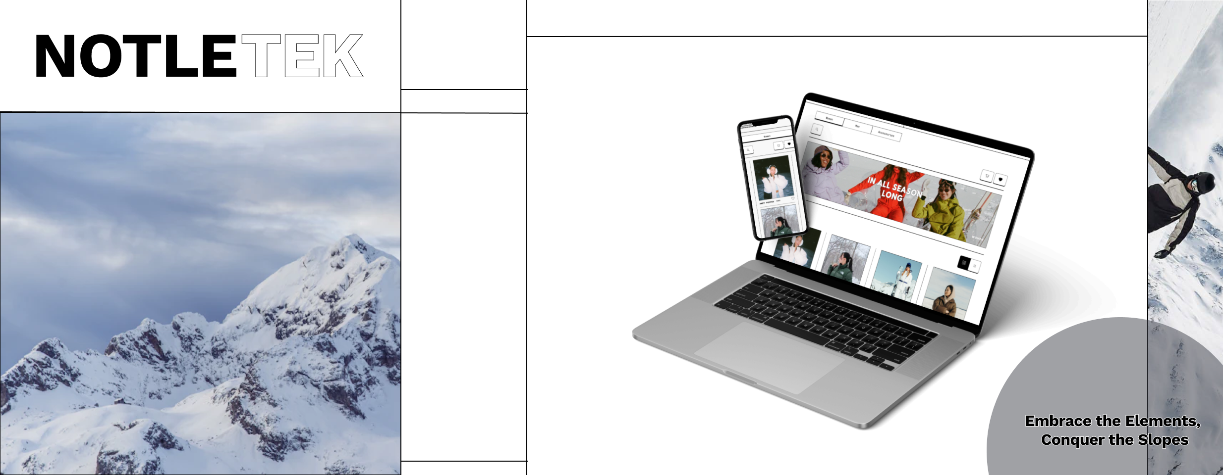 image of computer and phone showcasing ski website